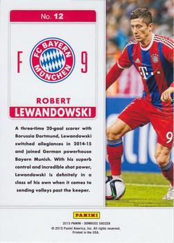 2015 Donruss - Fantastic Finishers Green Soccer Ball #12 Robert Lewandowski Back