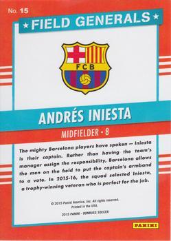 2015 Donruss - Field Generals Red Soccer Ball #15 Andres Iniesta Back