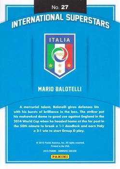 2015 Donruss - International Superstars Black Panini Logo #27 Mario Balotelli Back