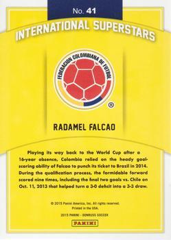 2015 Donruss - International Superstars Black Panini Logo #41 Radamel Falcao Back