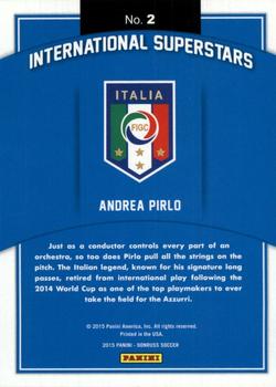 2015 Donruss - International Superstars Gold Press Proof #2 Andrea Pirlo Back