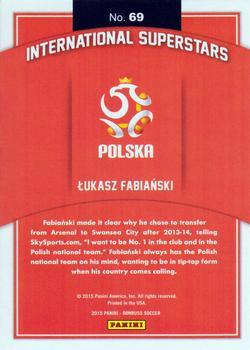 2015 Donruss - International Superstars Silver Press Proof #69 Lukasz Fabianski Back