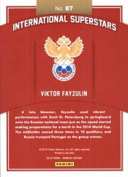 2015 Donruss - International Superstars Silver Press Proof #87 Viktor Fayzulin Back