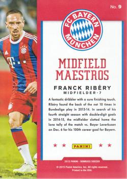 2015 Donruss - Midfield Maestros Bronze Press Proof #9 Franck Ribery Back