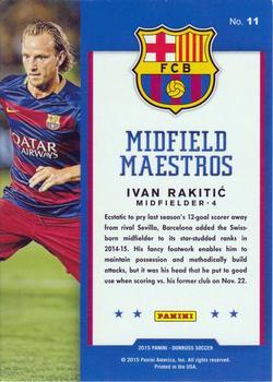 2015 Donruss - Midfield Maestros Gold Press Proof #11 Ivan Rakitic Back