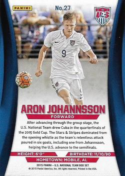 2015 Panini U.S. National Team #27 Aron Johannsson Back