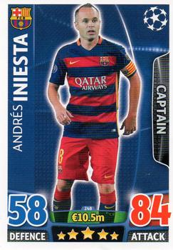 2015-16 Topps Match Attax UEFA Champions League English #248 Andres Iniesta Front