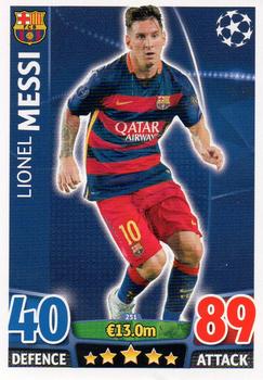 2015-16 Topps Match Attax UEFA Champions League English #251 Lionel Messi Front