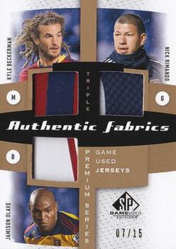 2011 SP Game Used - Authentic Fabrics Triple Premium Series #AF3-RSL Jamison Olave / Kyle Beckerman / Nick Rimando Front