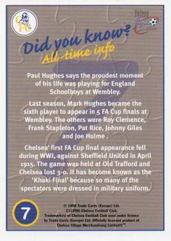 1998 Futera Chelsea Fans Selection #7 9 Card Team Puzzle Back