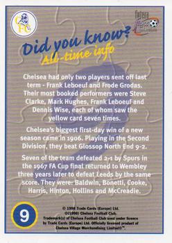 1998 Futera Chelsea Fans Selection #9 9 Card Team Puzzle Back