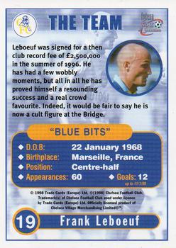 1998 Futera Chelsea Fans Selection #19 Frank Leboeuf Back