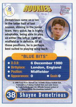 1998 Futera Chelsea Fans Selection #38 Shayne Demetrious Back