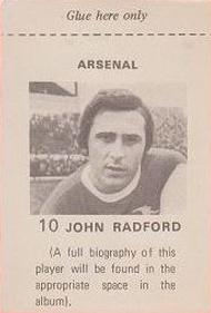 1971-72 FKS Publishers Wonderful World of Soccer Stars Stickers #10 John Radford Back