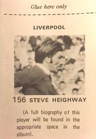 1971-72 FKS Publishers Wonderful World of Soccer Stars Stickers #156 Steve Heighway Back