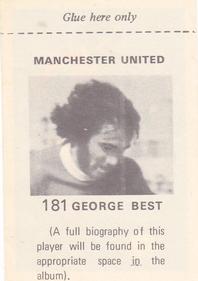 1971-72 FKS Publishers Wonderful World of Soccer Stars Stickers #181 George Best Back