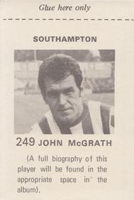 1971-72 FKS Publishers Wonderful World of Soccer Stars Stickers #249 John McGrath Back