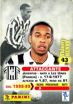 1999 Panini Calcio Serie A #43 Thierry Henry Back