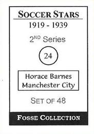 1998 Fosse Soccer Stars 1919-1939 : Series 2 #24 Horace Barnes Back