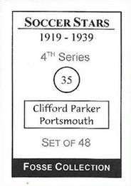 1998 Fosse Soccer Stars 1919-1939 : Series 4 #35 Clifford Parker Back