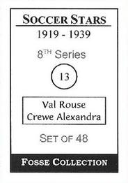 1998 Fosse Soccer Stars 1919-1939 : Series 8 #13 Vic Rouse Back