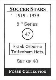 1998 Fosse Soccer Stars 1919-1939 : Series 8 #47 Frank Osborne Back