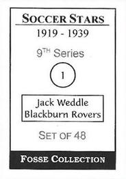 1998 Fosse Soccer Stars 1919-1939 : Series 9 #1 Jack Weddle Back