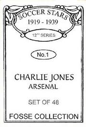 1998 Fosse Soccer Stars 1919-1939 : Series 12 #1 Charlie Jones Back