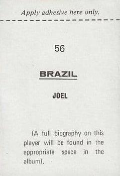 1970 FKS Publishers Mexico 70 World Cup Soccer Stars #56 Joel Back