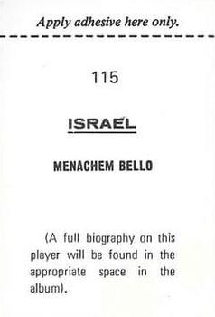 1970 FKS Publishers Mexico 70 World Cup Soccer Stars #115 Menachem Bello Back
