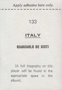 1970 FKS Publishers Mexico 70 World Cup Soccer Stars #133 Giancarlo De Sisti Back