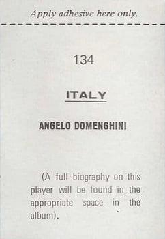1970 FKS Publishers Mexico 70 World Cup Soccer Stars #134 Angelo Domenghini Back
