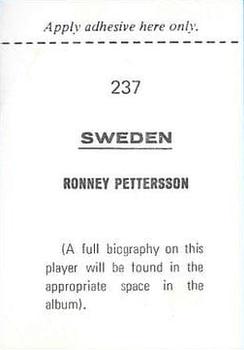 1970 FKS Publishers Mexico 70 World Cup Soccer Stars #237 Ronney Pettersson Back