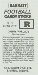 1985-86 Bassett & Co. Football Candy Sticks #5 Danny Wallace Back