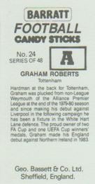 1985-86 Bassett & Co. Football Candy Sticks #24 Graham Roberts Back