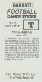 1985-86 Bassett & Co. Football Candy Sticks #25 Colin Gibson Back
