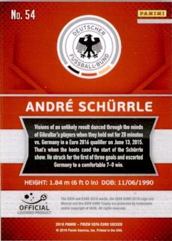 2016 Panini Prizm UEFA Euro #54 Andre Schurrle Back