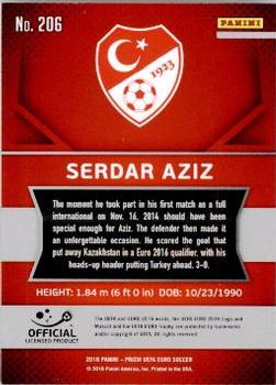 2016 Panini Prizm UEFA Euro #206 Serdar Aziz Back