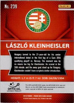 2016 Panini Prizm UEFA Euro #239 Laszlo Kleinheisler Back
