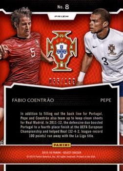 2015-16 Panini Select - Dynamic Duos Red Prizm #DD-8 Pepe / Fabio Coentrao Back