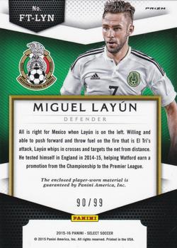 2015-16 Panini Select - First Team Swatches Blue Prizm #FT-LYN Miguel Layun Back