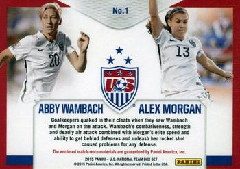2015 Panini U.S. National Team - USA Dual Memorabilia #1 Abby Wambach / Alex Morgan Back
