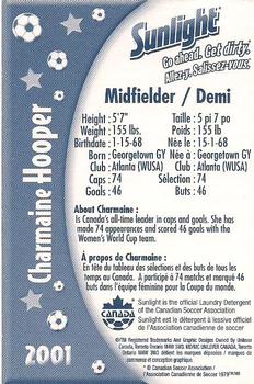 2001 Sunlight Soccer Canada #NNO Charmaine Hooper Back