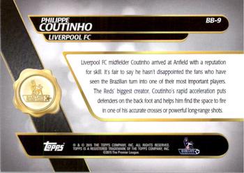 2015 Topps Premier Gold - Best of Barclays Black #BB-9 Philippe Coutinho Back