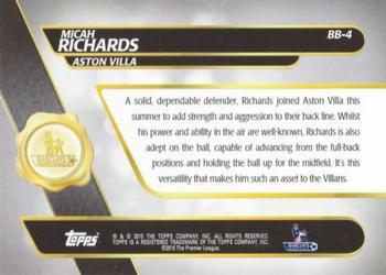 2015 Topps Premier Gold - Best of Barclays Gold Framed #BB-4 Micah Richards Back