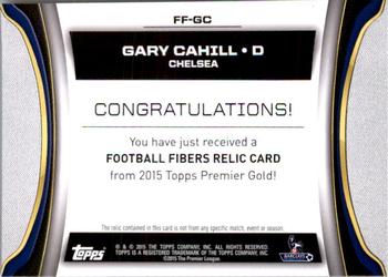 2015 Topps Premier Gold - Football Fibers Relics Green #FF-GC Gary Cahill Back