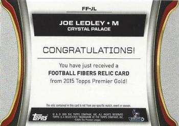 2015 Topps Premier Gold - Football Fibers Relics Jumbo Black #FF-JL Joe Ledley Back