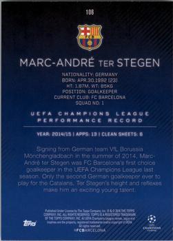 2015-16 Topps UEFA Champions League Showcase - Blue #106 Marc-Andre ter Stegen Back