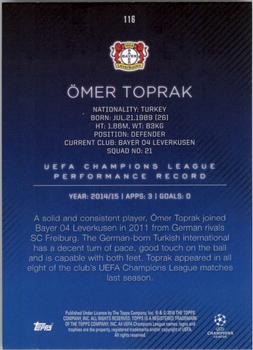 2015-16 Topps UEFA Champions League Showcase - Green #116 Ömer Toprak Back