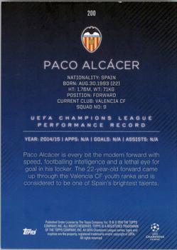 2015-16 Topps UEFA Champions League Showcase - Green #200 Paco Alcacer Back